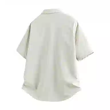 顶峰保罗 薄款翻领宽松休闲百搭通勤潮流简约短袖衬衫 男女同款