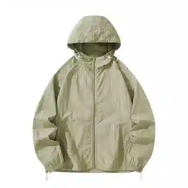 潮流舒适宽松美式时尚设计感简约山系户外露营通勤轻薄运动吸汗速干休闲多功能超轻透气凉感抽绳连帽情侣百搭外套防晒服 男女同款