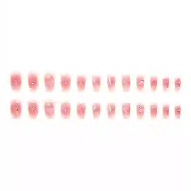 馨枕居 长岛冰茶短芭蕾立体浮雕山茶珍珠极光  穿戴甲 杏仁纯色裸色 镜面