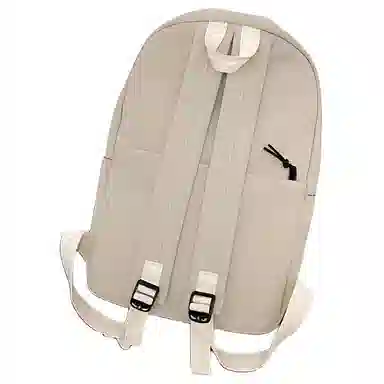 醇龙 书包大学生韩版简约纯色背包初中高中生 帆布 帆布包双肩包 常规 女款 黑色/米色