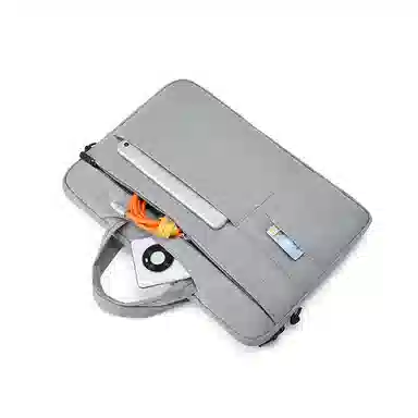 波斯丹顿 时尚简约潮流 织物 公文包 男款 浅灰/湖蓝