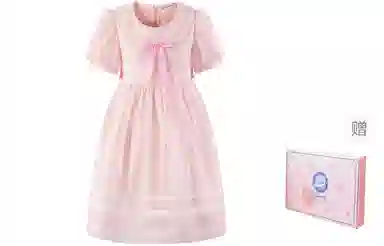 东鲸岁时记 可爱甜美独特绝美小裙子短袖连衣裙萝莉装 女款 粉色