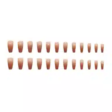 馨枕居 秋冬长芭蕾  穿戴甲 长款驼色渐变 亮片