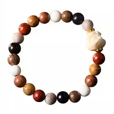 【顺心如意】 色菲尔 多宝单圈雕刻醒狮中国风佛珠配饰饰品 菩提根 手串 男女同款情侣款