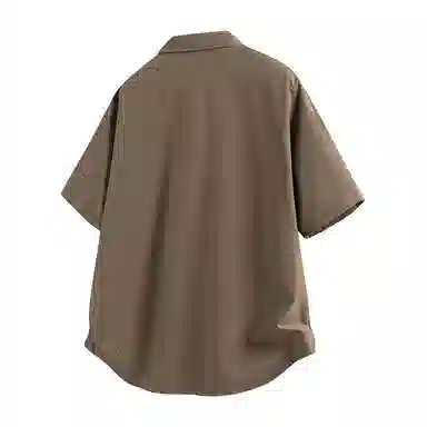 顶峰保罗 薄款翻领宽松休闲百搭通勤潮流简约短袖衬衫 男女同款