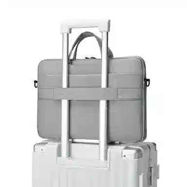 波斯丹顿 时尚简约潮流 织物 公文包 男款 浅灰/湖蓝