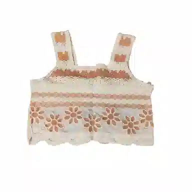 木清清 拼色钩花镂空套头吊带 女款