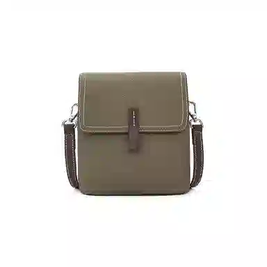 老人头 时尚简约气质通勤高级质感 牛皮革 单肩包 女款 大象灰/米白色/黑色