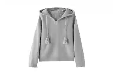 花栗鼠小姐 纯色休闲连帽长袖针织衫 女款