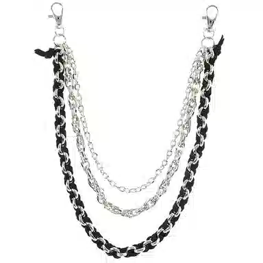 【不潮不出街】 浪莎 个性朋克风嘻哈牛仔休闲潮流百搭编织多层 合金 裤链 男女同款情侣款