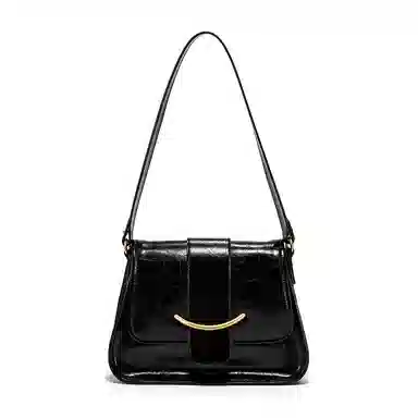 Ximuting Microglow Classic Flap Shoulder Bag Small Black Ivory