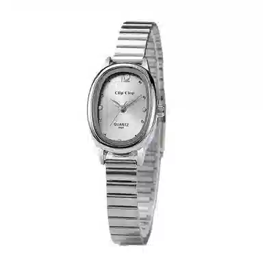 Clip Clop Oval Quartz Silver