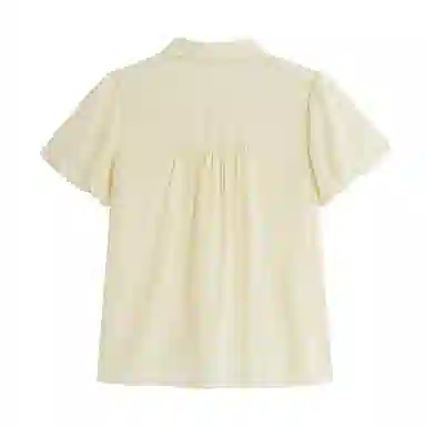 茵曼 翻领修身纯色短袖衬衫 女款