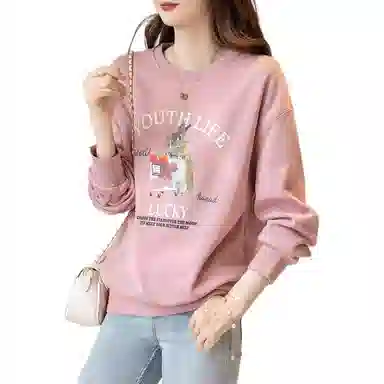 【dme】 减龄多巴胺  圆领宽松显瘦加绒字母印花卫衣 女款