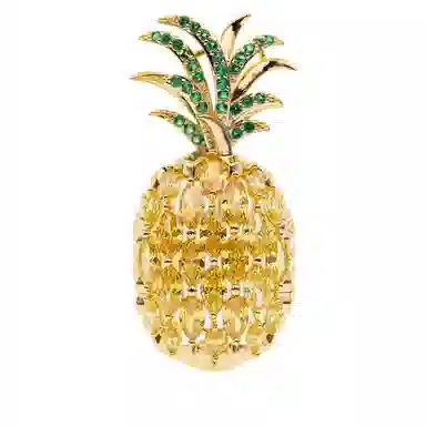 山一丸 菠萝可爱水果日韩气质时尚 环保铜 胸针 女款