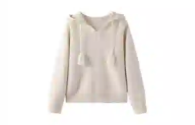 花栗鼠小姐 纯色休闲连帽长袖针织衫 女款