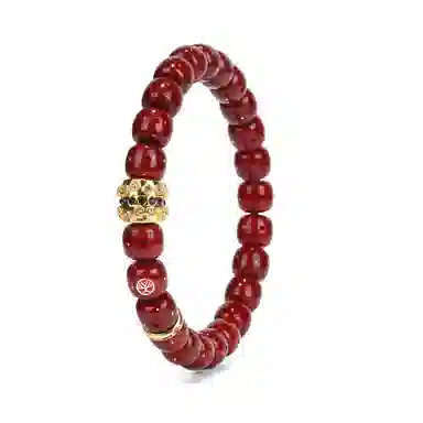 钰澜文玩 金爻 离火红银标朱供马蹄珠搭配款佛珠 星月菩提 手串 男女同款情侣款