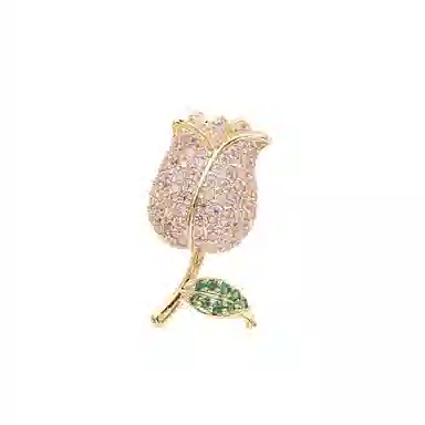 山一丸 日韩系列个性轻奢玫瑰花迷你闪耀网红女防走光扣领扣针 铜 胸针 女款