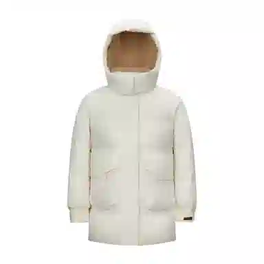 鸭鸭 纯色连帽保暖加厚中长款休闲羽绒服 女款