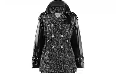 波司登 暗黑拼接机车夹克鹅绒字母翻领羽绒服 女款