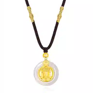 【S925银 平安如意】 七好美银 妈祖新中式国风国潮平安喜乐吉祥如意招财纳福小众设计轻奢简约百搭锁骨链#好运 玉髓 项链 男女同款情侣款