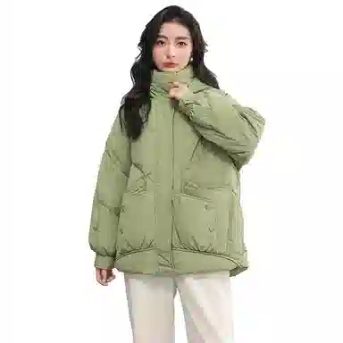 鸭鸭 纯色连帽短款加厚保暖休闲通勤韩系时尚百搭羽绒服 女款