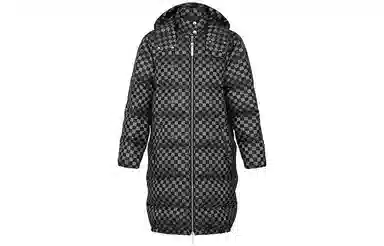 Louis Vuitton FW21 Checkerboard Long Hooded Down Jacket Black