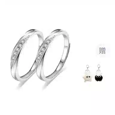 饰伴 【共度爱河·环守余生】精致高级小众开口可调节好运戒 合金 戒指 男女同款情侣款