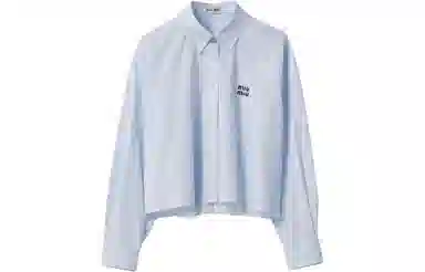 Miu Miu Striped Letter Print Shirt