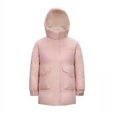 鸭鸭 纯色连帽保暖加厚中长款休闲羽绒服 女款