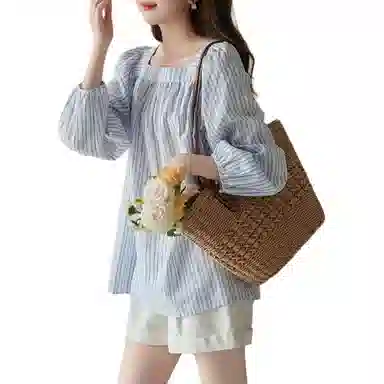 【dme】 气质时尚休闲高级感长袖衬衫 女款 浅蓝色