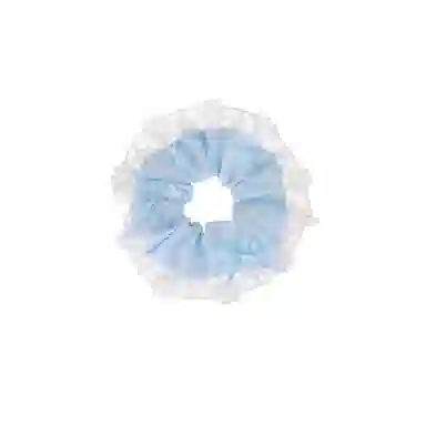 水中玉 韩系奶油波点大肠发圈蕾丝飘带蝴蝶结花边发绳扎头发饰 皮筋 头绳 女款