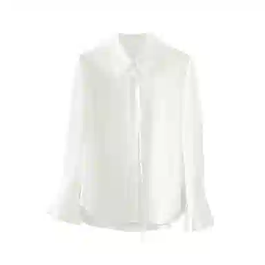 娅丽达 纯色简约百搭通勤长袖衬衫 女款 白色