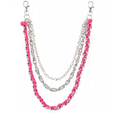 【不潮不出街】 浪莎 个性朋克风嘻哈牛仔休闲潮流百搭编织多层 合金 裤链 男女同款情侣款