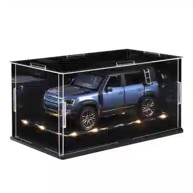 金车将 路虎卫士 合金车模 回力行驶 灯光音效 车门可开 收藏 桌面装饰 成品模型