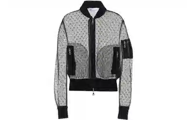 RED VALENTINO Transparent Zip-Up Jacket Black