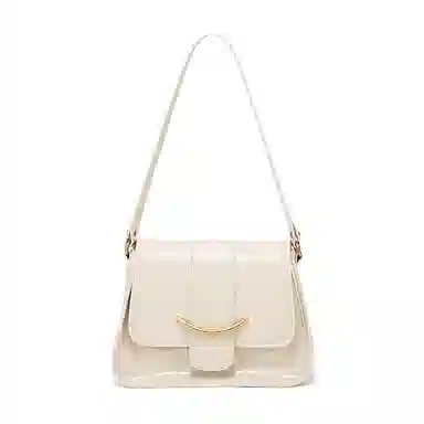 Ximuting Microglow Classic Flap Shoulder Bag Small Black Ivory