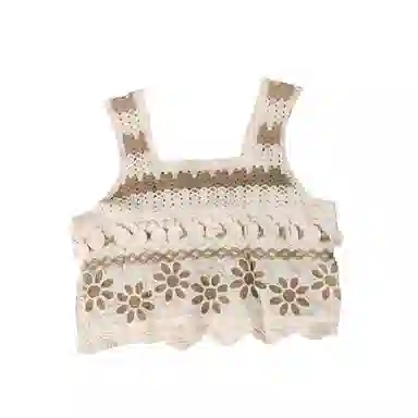 木清清 拼色钩花镂空套头吊带 女款