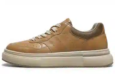 德赛 头层牛皮 空军一号 通勤百搭 复古休闲 学生穿搭 厚底增高 时尚简约 防滑耐磨 低帮 板鞋 男款