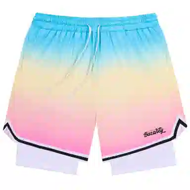 吾皇猫 不过膝短裤子美式复古基础款简约百搭舒适排汗透气运动跑步休闲五分防偷窥假两件篮球裤 男女同款