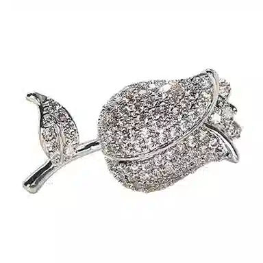 山一丸 日韩系列个性轻奢玫瑰花迷你闪耀网红女防走光扣领扣针 铜 胸针 女款