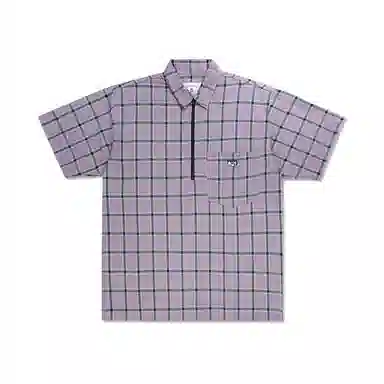 MIND ERROR Plaid Polo Shirt Purple