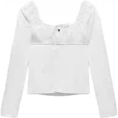 ZARA Square Neck Bow Shirt
