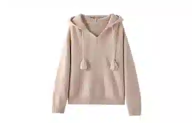 花栗鼠小姐 纯色休闲连帽长袖针织衫 女款