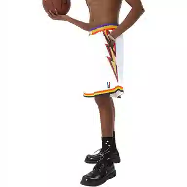 美式高街复古闪电元素网眼透气速干百搭运动 适用于多场景训练健身等篮球裤 男女同款