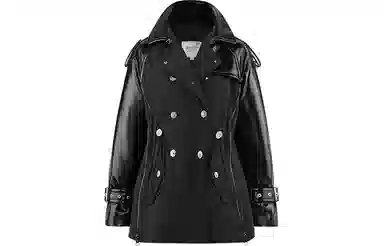 波司登 暗黑拼接机车夹克鹅绒字母翻领羽绒服 女款