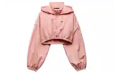 ZARA Short Hoodie Jacket Rose Red