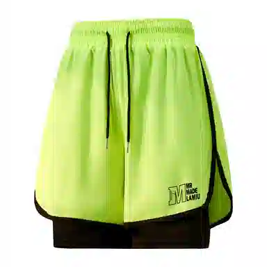 兰缪 日系纯色透气柔软户外宽松亲肤运动五分裤休闲短裤 男女同款