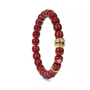 钰澜文玩 金爻 离火红银标朱供马蹄珠搭配款佛珠 星月菩提 手串 男女同款情侣款
