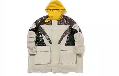 中国李宁 非鞋 宽松冬季套装风衣三合一羽绒服 女款 黄灰色